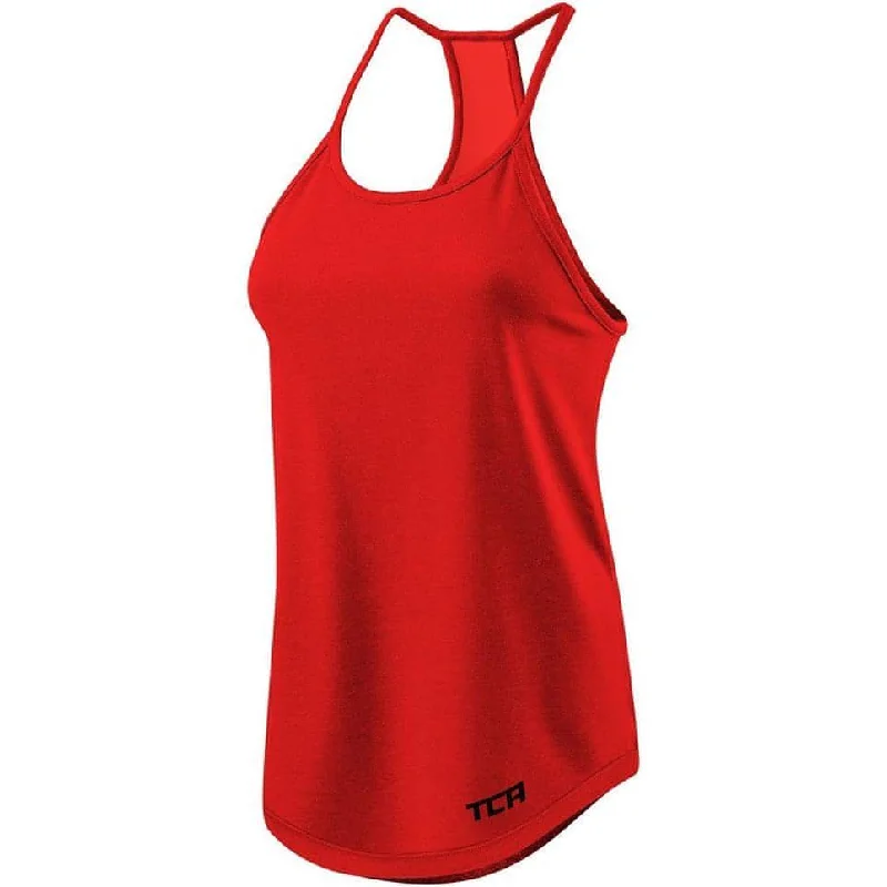 TCA Switch Up Reversible Womens Running Vest Tank Top - Red silver tank top