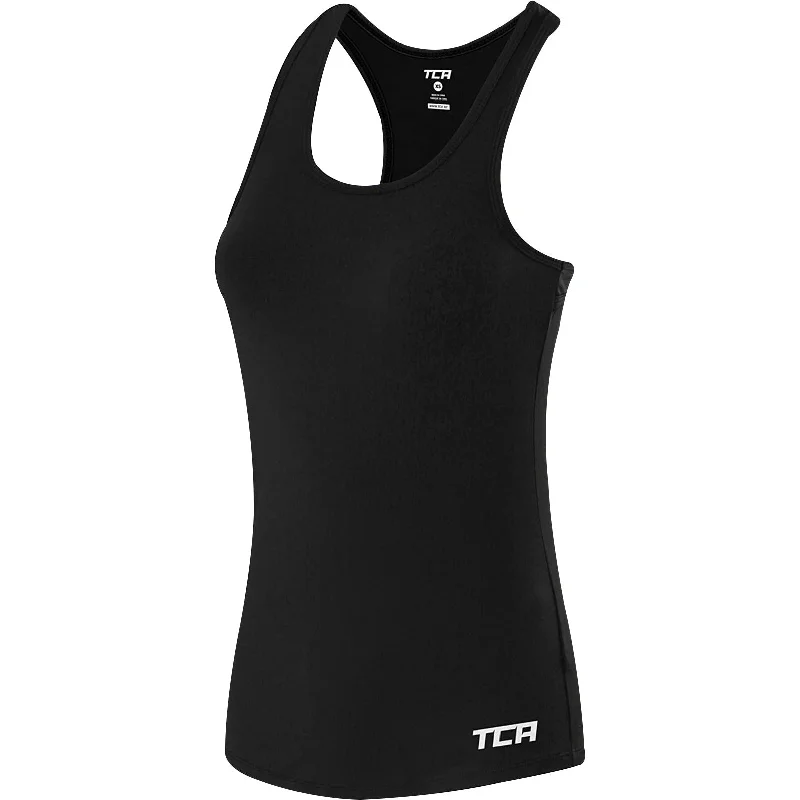 TCA Tech Racerback Womens Running Vest Tank Top - Black sequin tank top