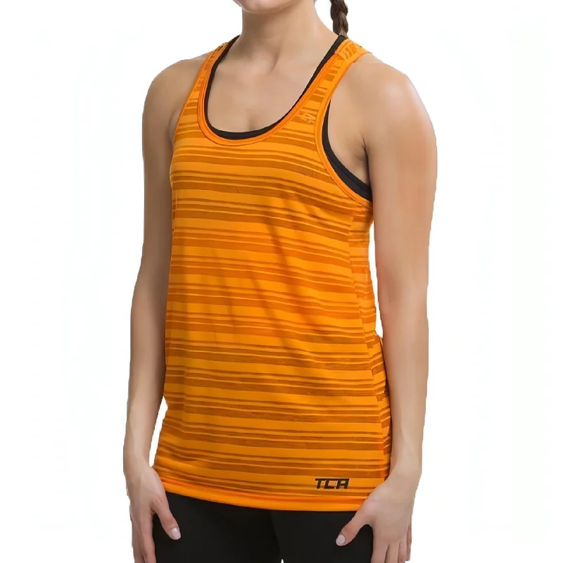 TCA Ultralite Womens Running Vest Tank Top - Orange metallic tank top