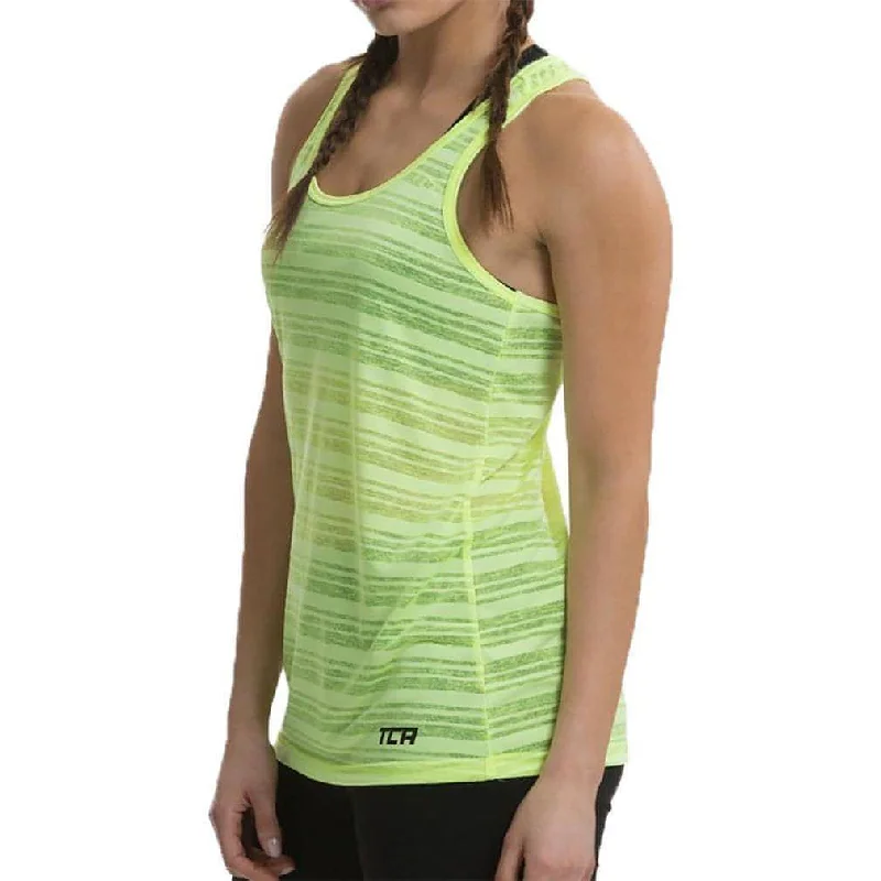 TCA Ultralite Womens Running Vest Tank Top - Yellow charcoal tank top