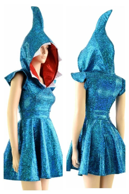 Turquoise Sexy Shark Skater Dress