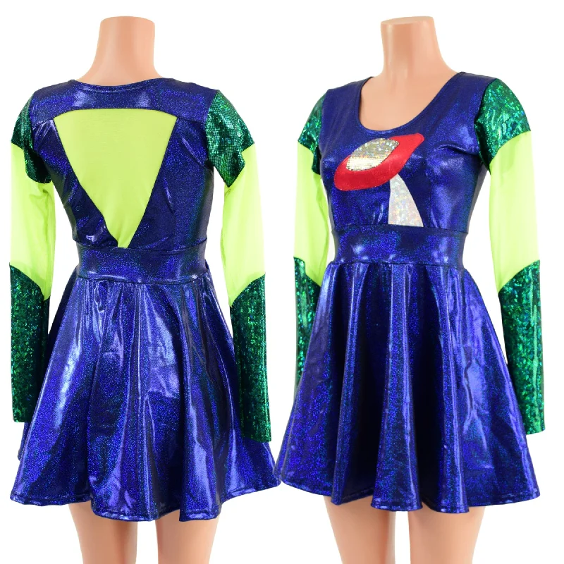 UFO Skater Dress with Mesh Inserts