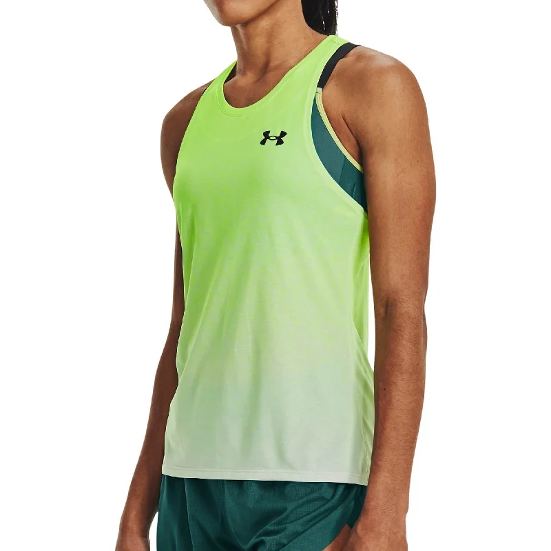 Under Armour Rush Cicada Womens Running Vest Tank Top - Green bronze tank top