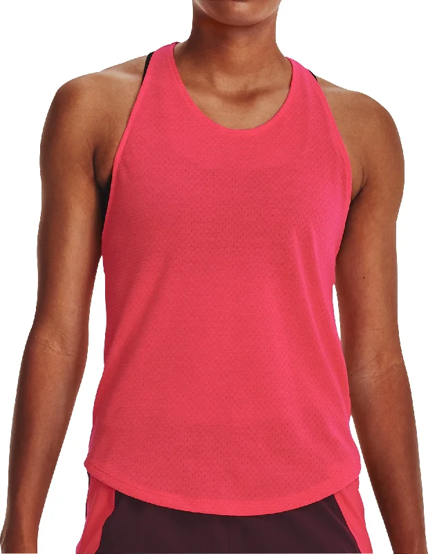 Under Armour Streaker Womens Running Vest Tank Top - Pink workout tank top