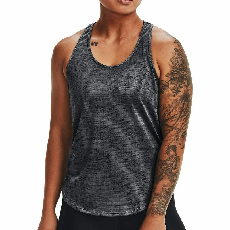 Under Armour Tech Vent Womens Training Vest Tank Top - Black solid color tank
