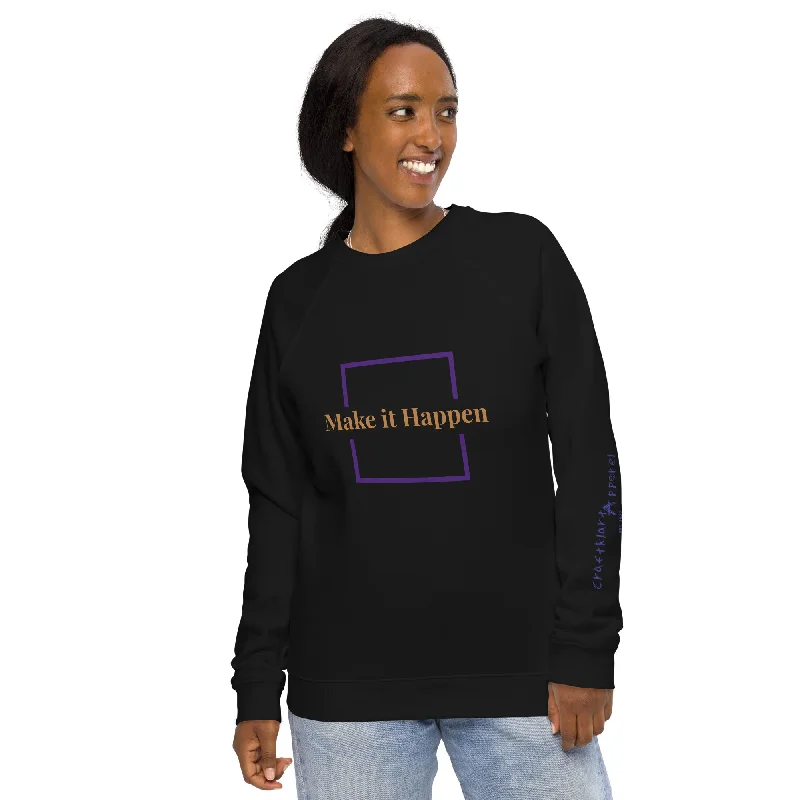 Unisex organic raglan sweatshirt Hoodie with Color Block Contrast Stylish