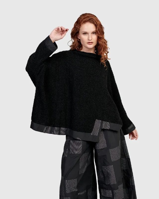 Urban Zora Pullover Top, Squares Slouchy Comfort Pullover