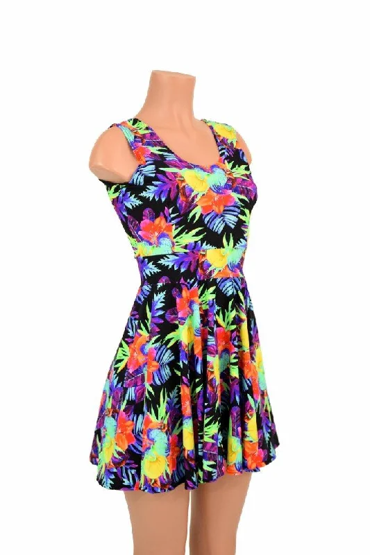 UV Glow Sonic Bloom Tank Skater Dress