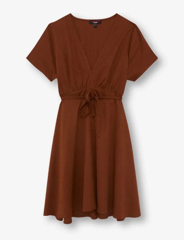 V-neck Dress Brown