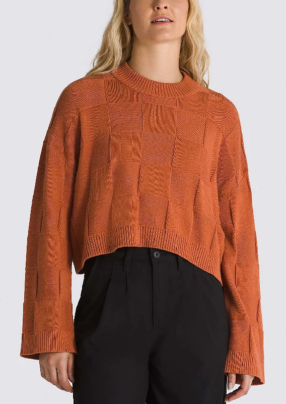 Vans Women's Cammile Checker Pullover Notched Neck Pullover