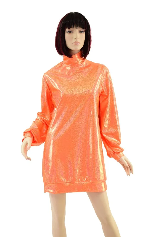 Velma Sweatshirt Style Mini Dress Hoodie with Hem Fringe Bohemian Relaxed