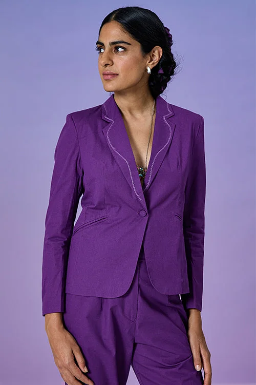 Okhai 'Visionary' Pure Cotton Hand Embroidered Blazer Women's Classic Blazer