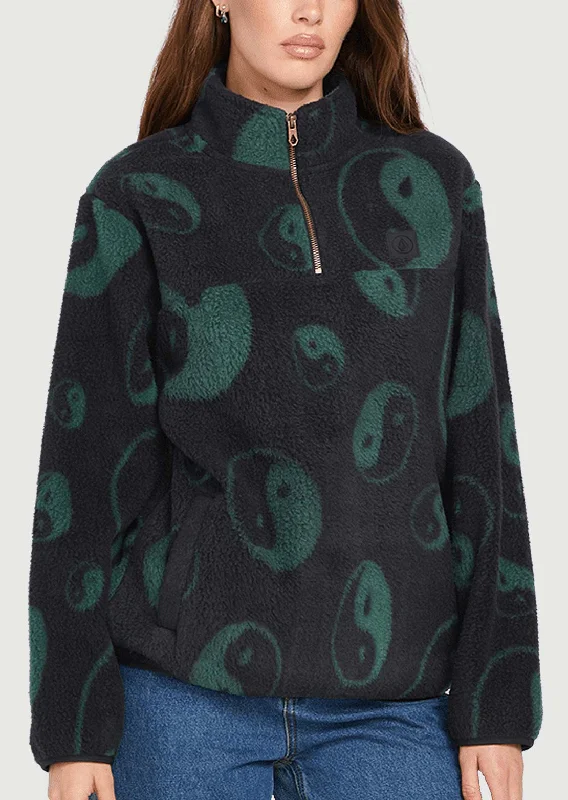 Volcom Women's Pheelin It Mock Neck Pullover Lapel Neck Sweater