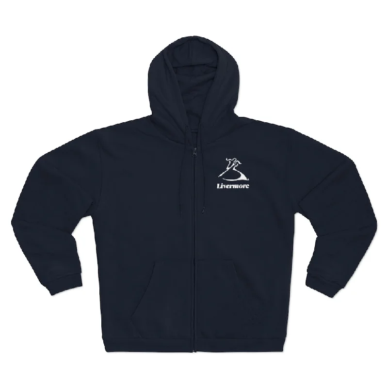 Livermore Unisex Hooded Zip Sweatshirt Hoodie with Elastic Waist Stretchable Comfortable Livermore Unisex Hooded Zip Sweatshirt Hoodie with Elastic Waist Stretchable Comfortable