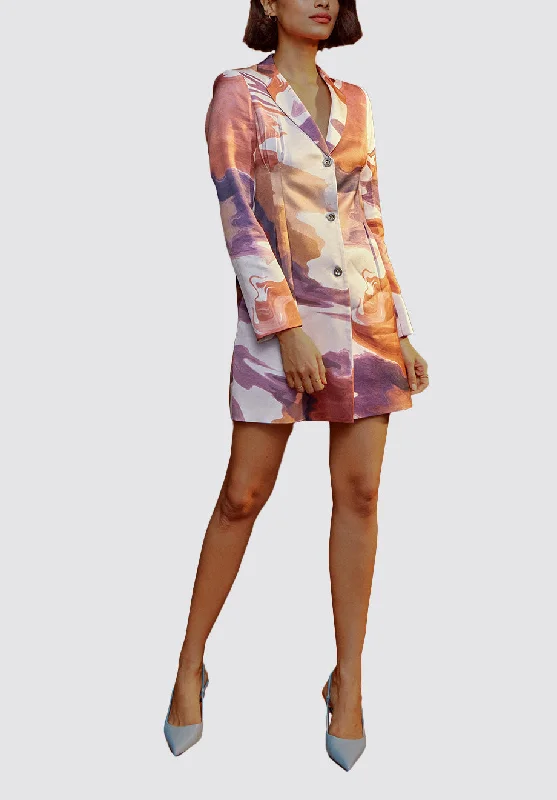 Wind Blazer Dress Cotton Blend Blazer