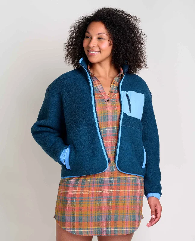 Women's Campo Fleece Jacket Denim Fabric Leather Fabric Suede Fabric