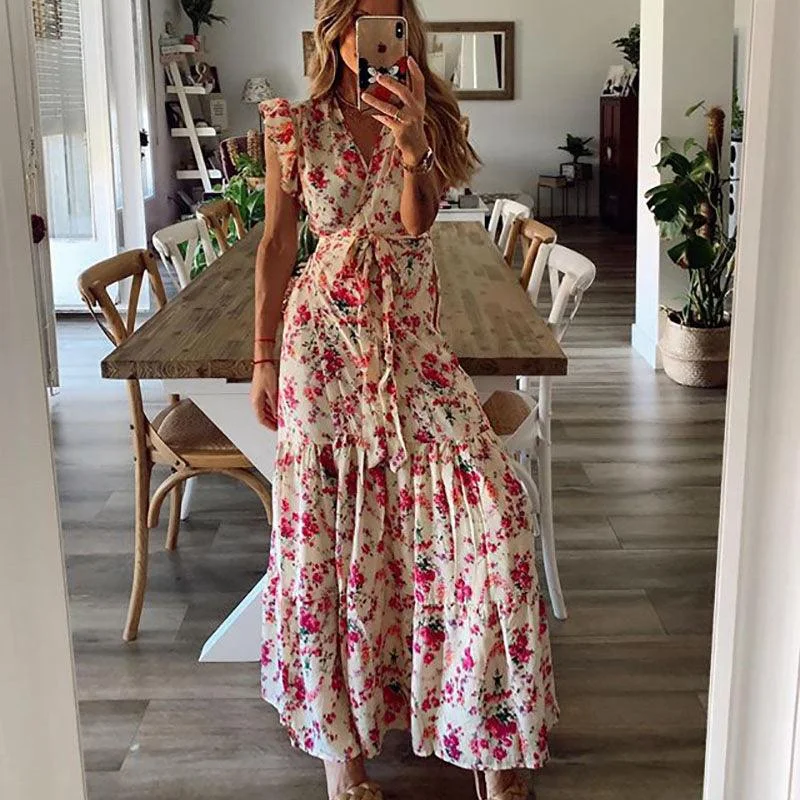 Women's printed lace dress