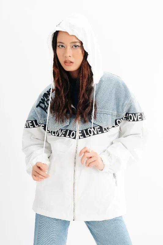Two Tone Denim Jacket Fleece Jacket Down Jacket Parka