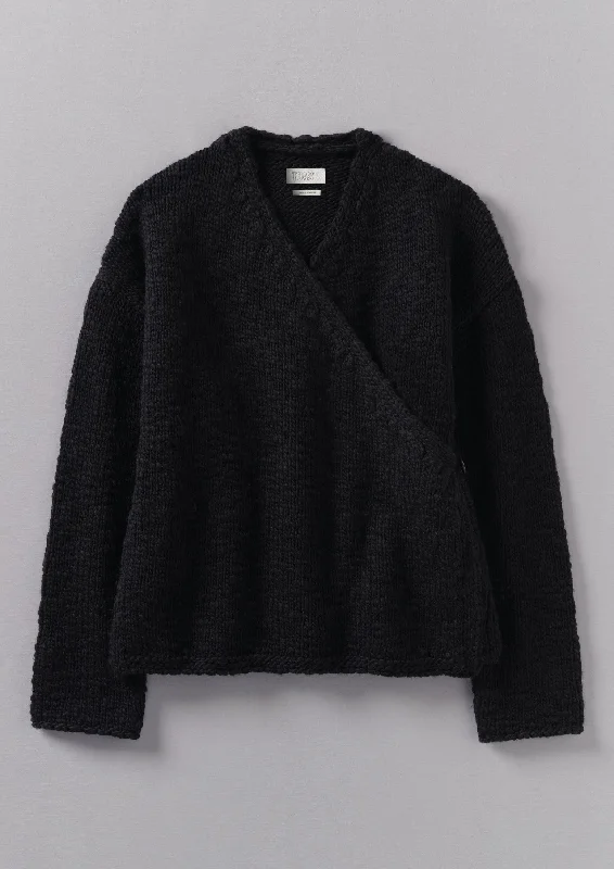 Wool Knitted Wrap Jacket | Black Mesh Jacket Canvas Jacket Denim Jacket