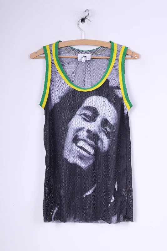 Atmosphere Zion Rootswear Bob Marley Womens 8 S Tank Top Graphic Vest Mesh Black Jammin #45 seamless tank top