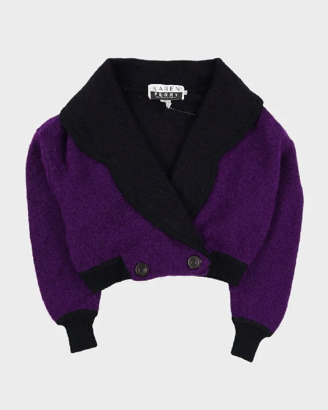 00s Purple Knitted Cardigan - M Oversized Loose Flowy