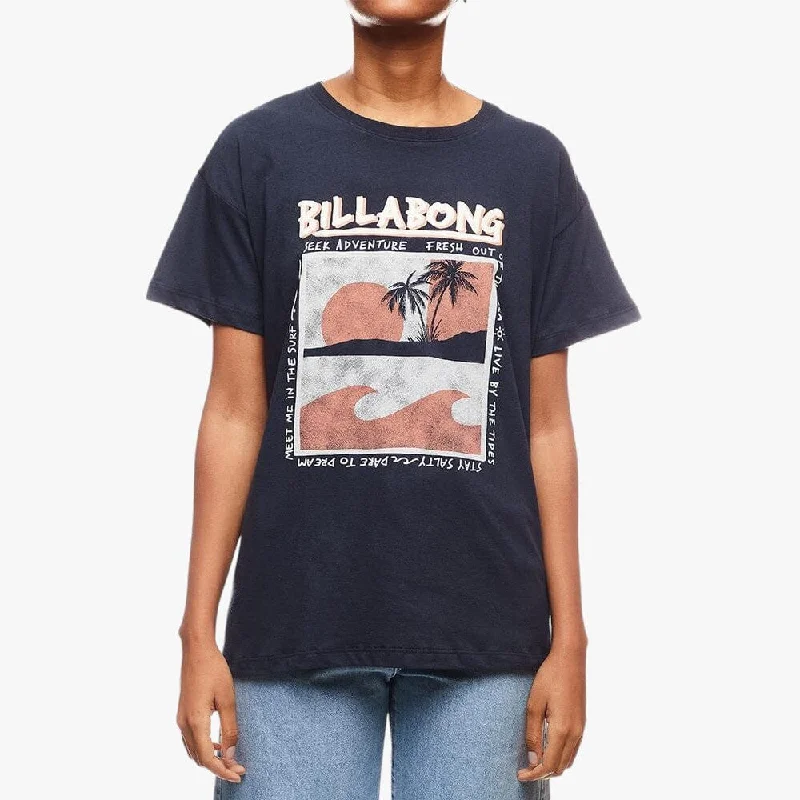 Billabong Womens Live By The Tide Short Sleeve Tee Navy Blazer Women's Simple Jacket