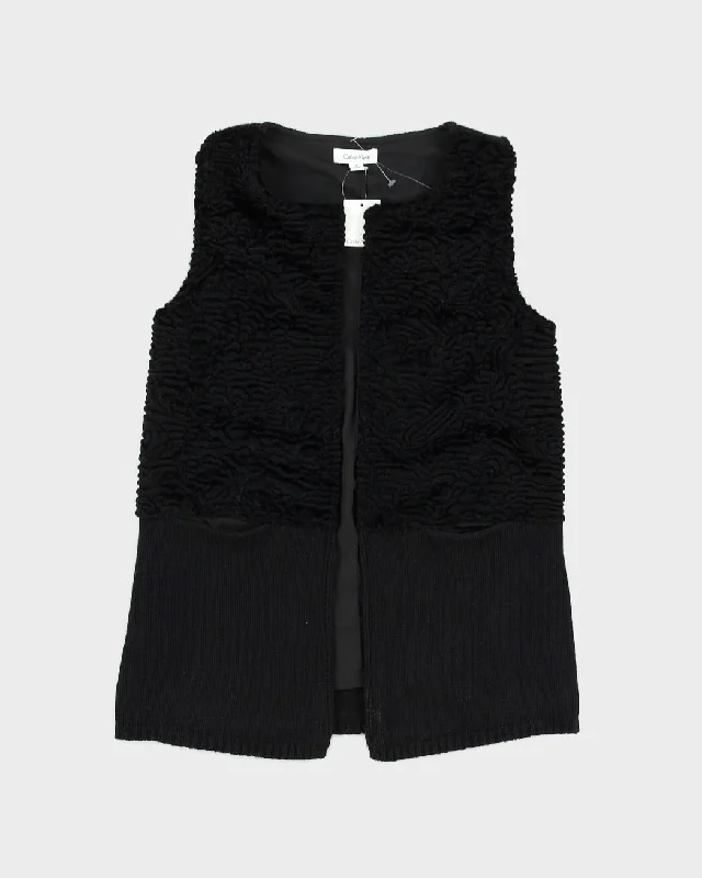 Calvin Klein Black Knitted Sleeveless Cardigan - M Casual Formal Business