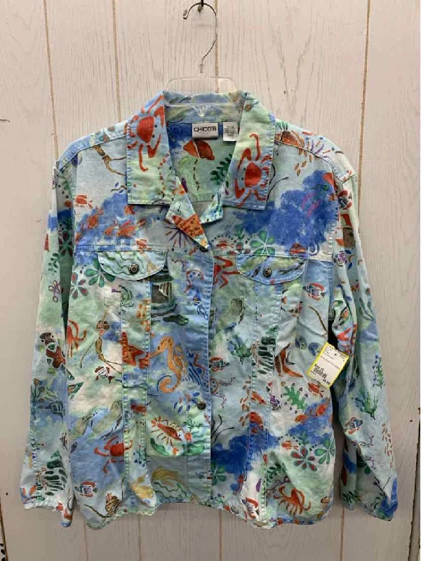 Chico's Blue Womens Size 16 Blazer Women's Handmade Blazer