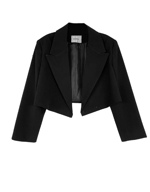 Cropped Blazer - Black Women's Vintage Jacket