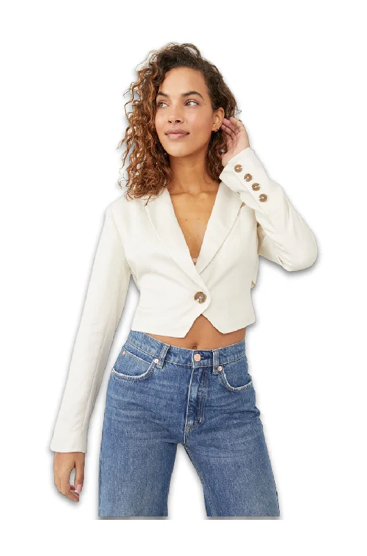 Free People Got Your Back Blazer In Bone Women's Fashion Blazer