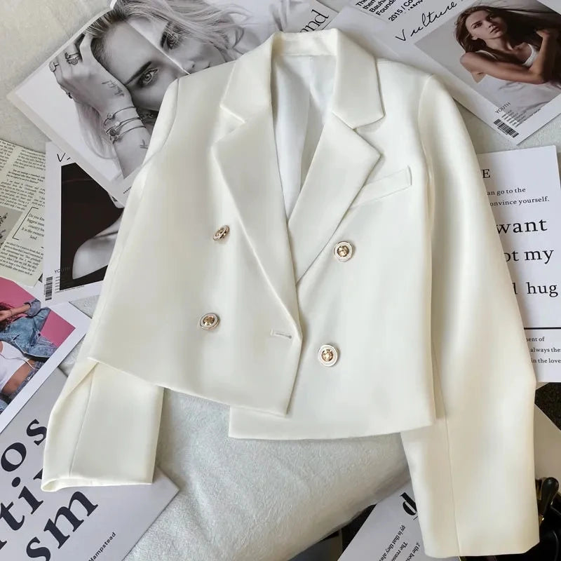 Korean Style Cropped Blazer for Women Women's Travel Jacket