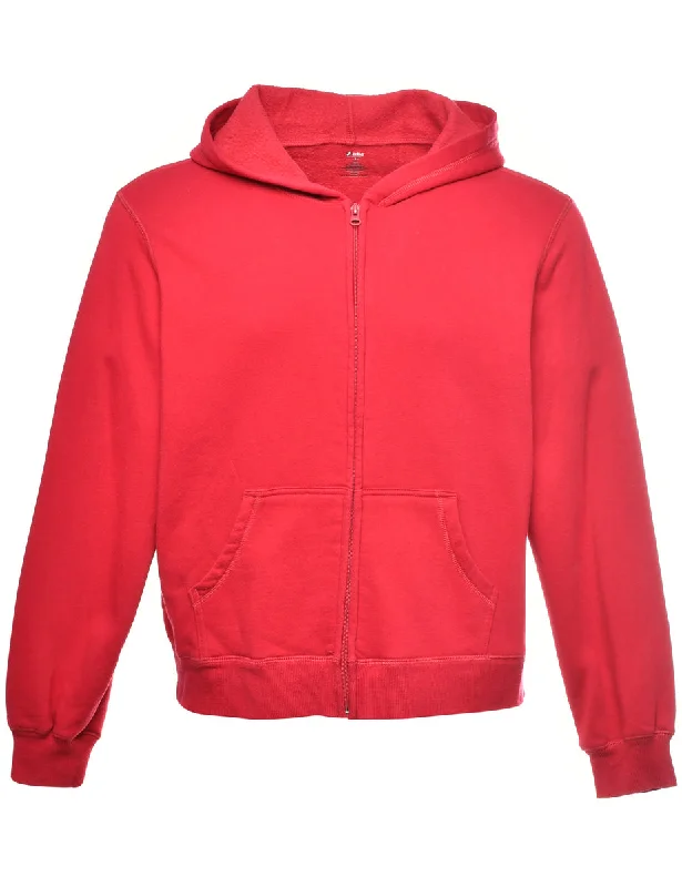 Red Hooded Sweatshirt - XL Hoodie with Back Slit Movement Comfort
