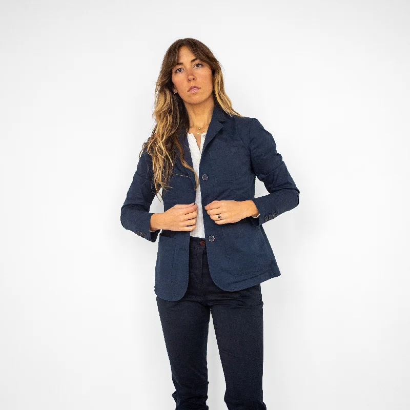 Women's Unstructured Navy Blazer Women's Trendy Jacket