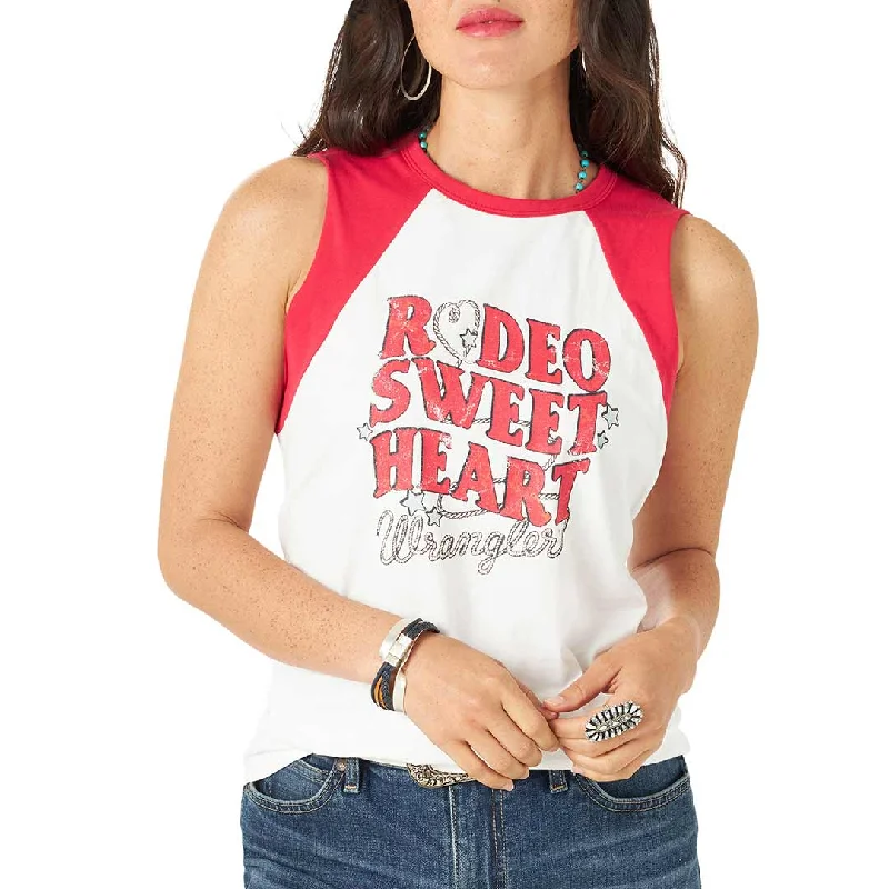 Wrangler Women's Rodeo Sweetheart Raglan Tank Top stretchy tank top
