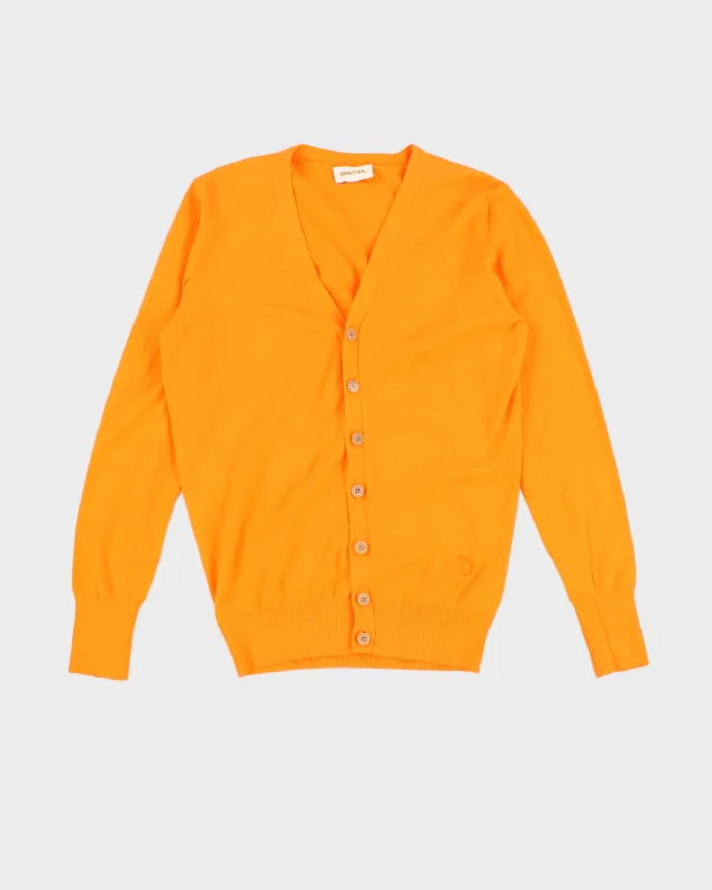 00s Diesel Bright Orange Cardigan - M Fleece Cardigan Nylon Polyester