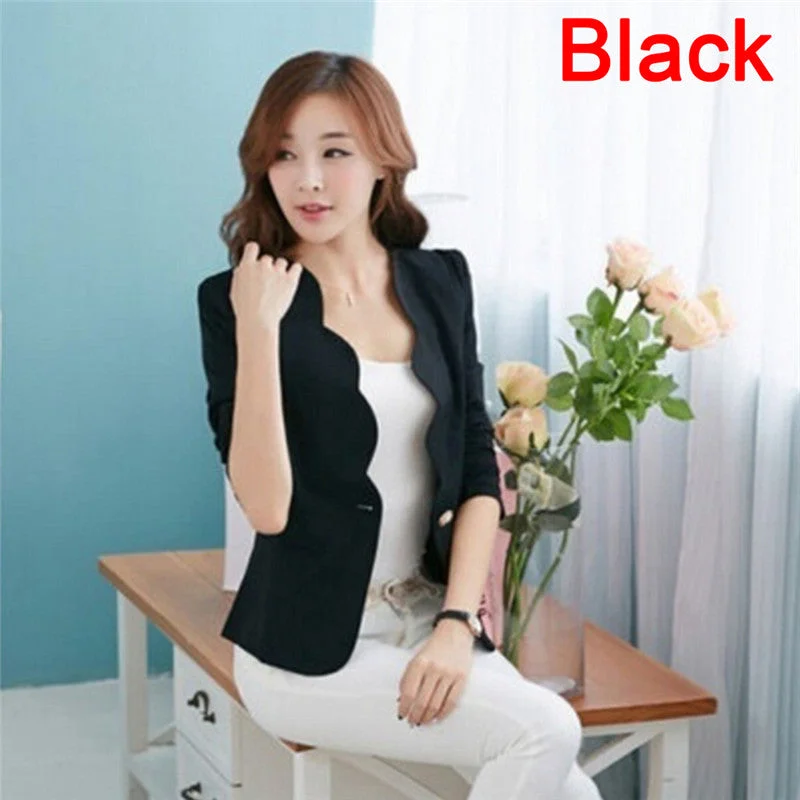 Female Ladies Blazer Femme  Fashion colorful Single Button Blaser Spring Autumn Women Blazers And Jackets Suit Faux Fur Jacket Real Fur Jacket Shearling Jacket