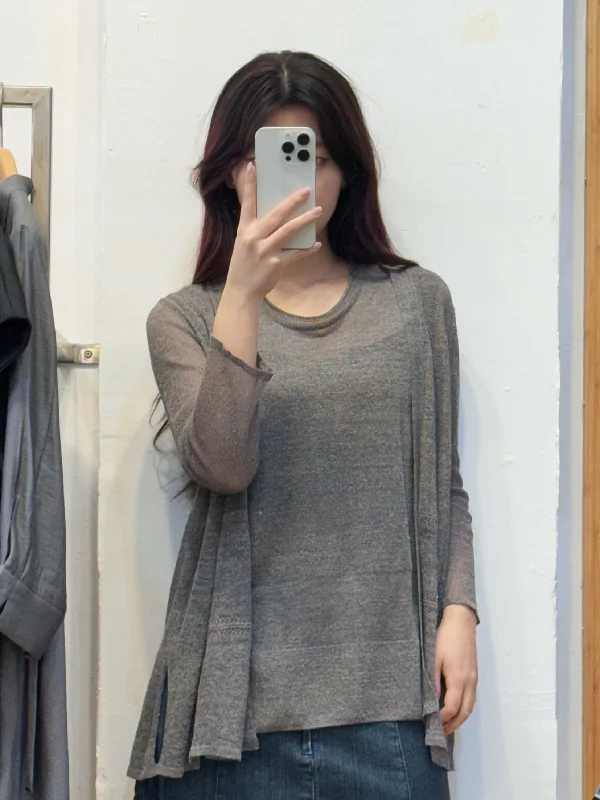 100% Linen top+cardigan Button Cardigan Zip Cardigan Pullover Cardigan