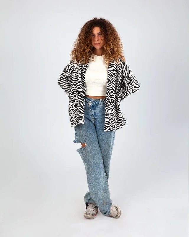 All Zebra - Cardigan  - The Makeovr Machine Wash Dry Clean Hand Wash