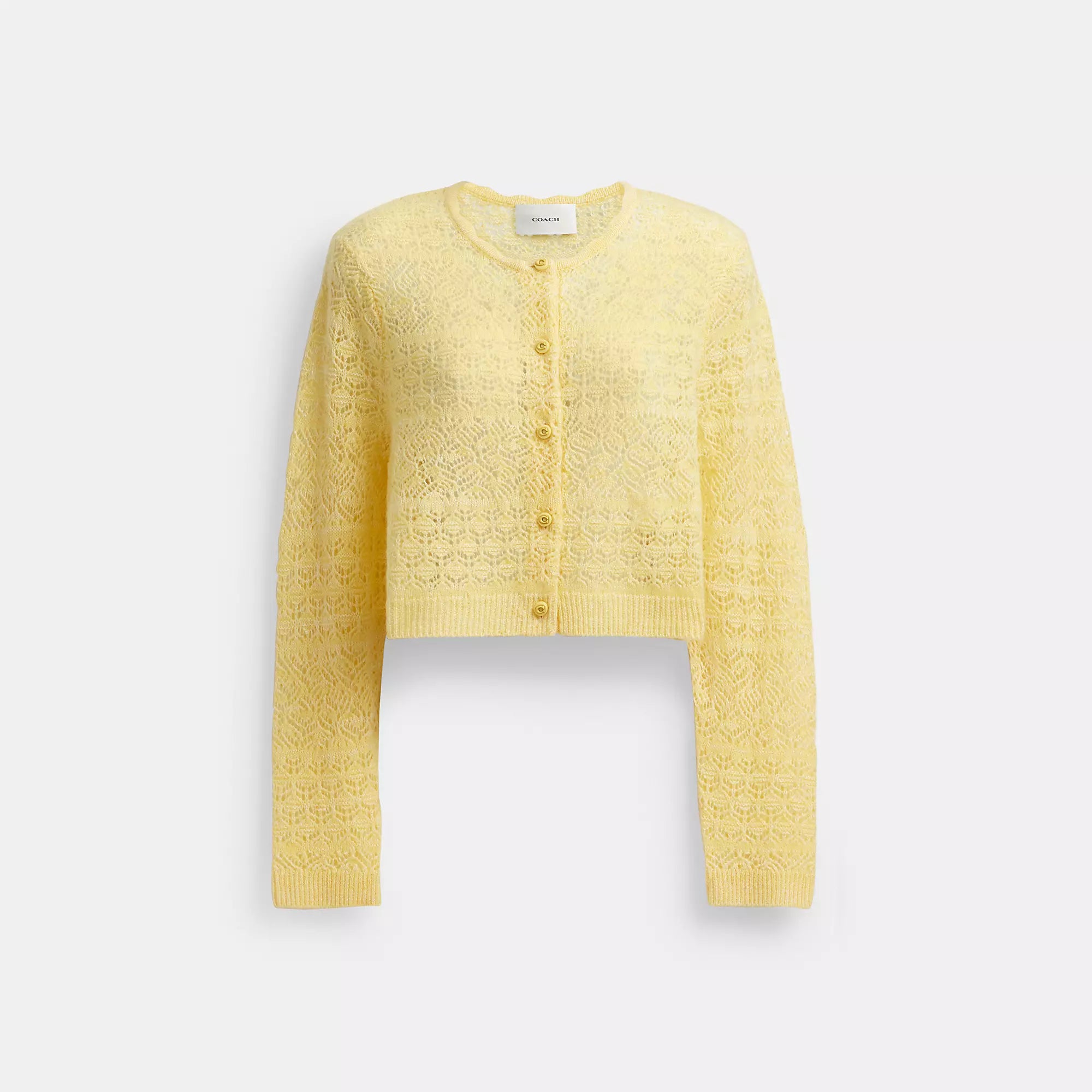 Coach Outlet Lace Knit Cardigan Fitted Slim Tailored