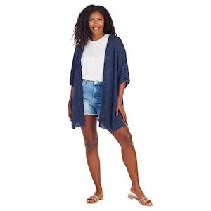 BRYNN CARDIGAN -Navy Rayon Fabric Velvet Fabric Corduroy Fabric