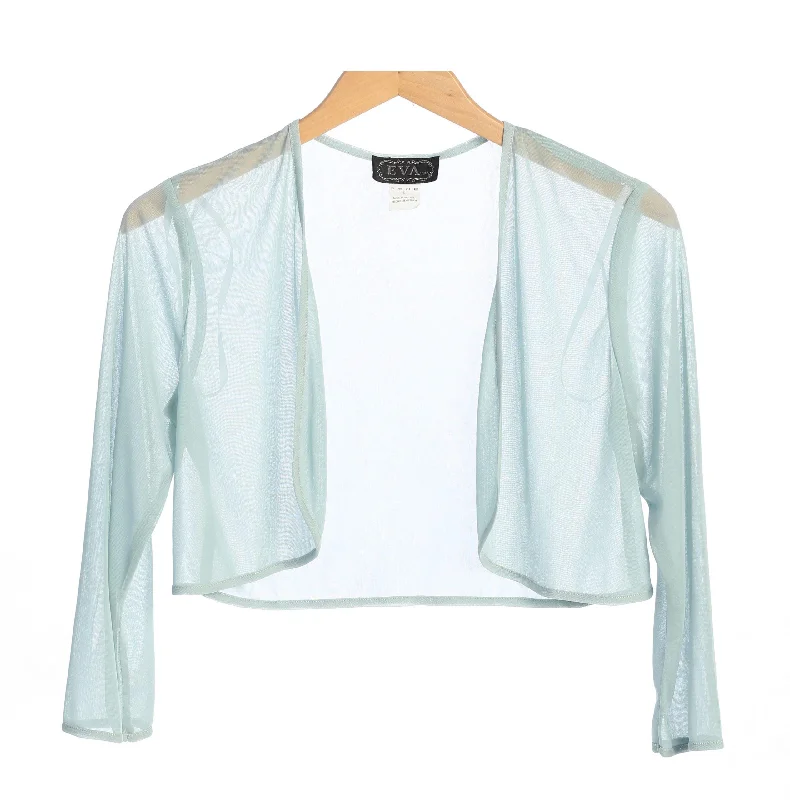Formal Chiffon Bolero Jacket A-Line Jacket Boat Neck Shawl Collar