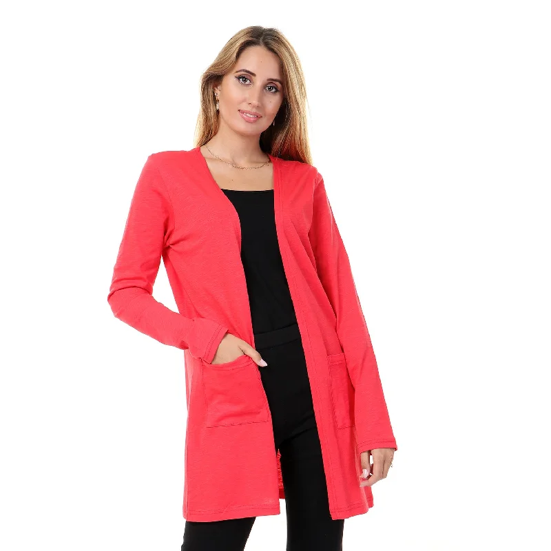 Front Pockets Cardigan - Kady Elasticated Padded Insulated