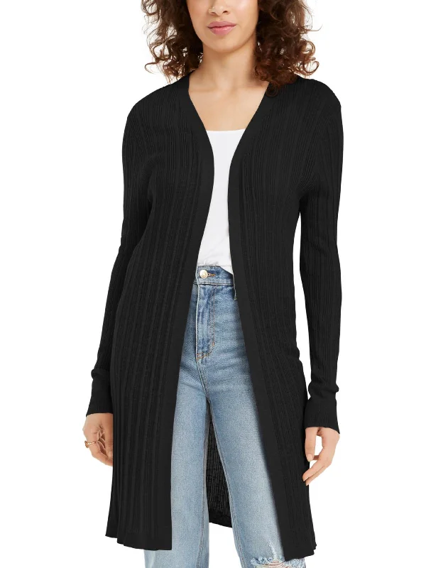 Juniors Womens Ribbed Open Front Cardigan Top Plaid Cardigan Polka Dot Checkered