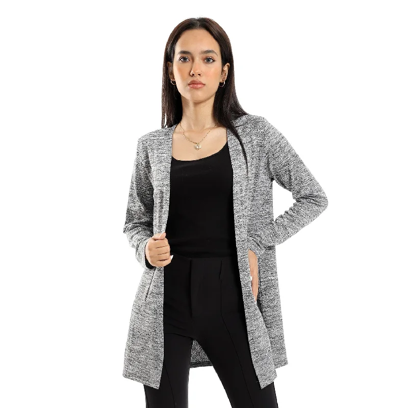 Long Sleeves Slip On Cardigan - Kady Lace Blend Ribbed Blend Corduroy Blend