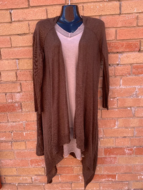 Long Cardigan in Brown Elegant Classic Vintage