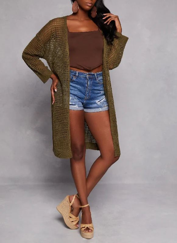 Crochet Knit Cardigan Boxy Cardigan Fitted Cardigan A-Line
