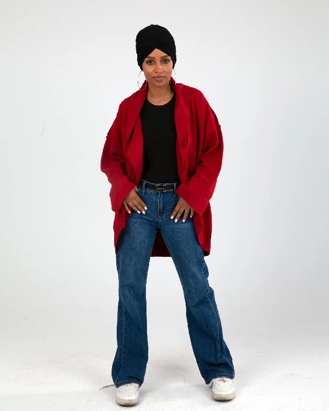 Oversized Cardigan - The Makeovr Knit Fabric Woven Fabric Fleece Fabric
