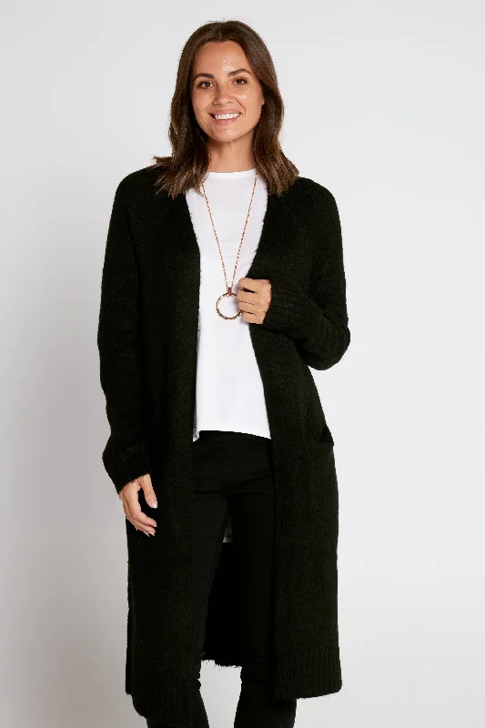 Paula Cardigan - Black Embroidered Appliqued Beaded