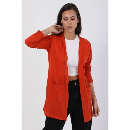 Plain Full Sleeves Cardigan - Kady Zippered Buttoned Snapped