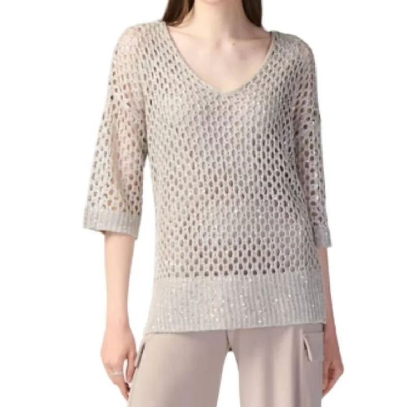 Pullover Top In Champagne Leg Sleeve Comfort